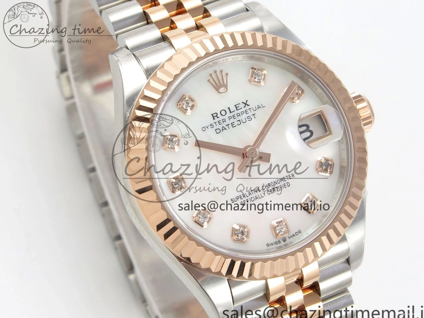 1230 DateJust 31 278271 THBF 1:1 Best Edition 904L Steel White Diamonds Dial on SS RG Jubilee Bracelet HZ Cal. Classic 24